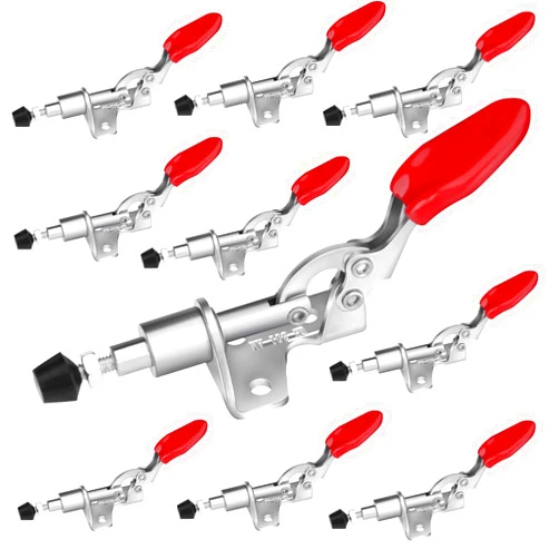 KINJOEK 10Pcs 301AM Push Pull Action Toggle Clamp, 110lbs Adjustable Quick Release Toggle Clamps for Woodworking, Welding
