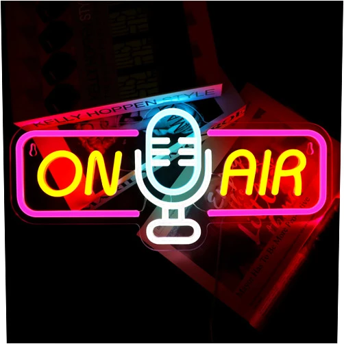 ATOLS On Air Neon Sign for Wall Decor, Battery or USB Powered On Air Led Light Sign, Recording Light Sign for Live Room, Game Room, Broadcasting Room, Music Studio, Bedroom,