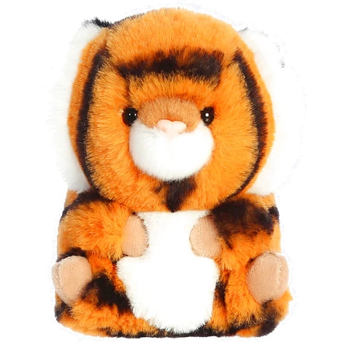 Aurora® Round Rolly Pet™ Terrific Tiger™ Stuffed Animal - Adorable Companions - On-The-Go Fun - Orange 5 Inches