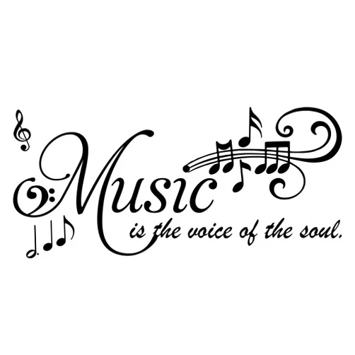 Fencosyn Music is The Voice of The Soul Vinyl Wall Art Decals Lettering Quotes Music Symbols Sayings for Music & Dance Room