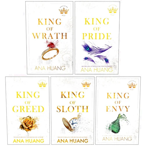 Ana Huang Kings of Sin Series 5 Books Collection Set By Ana Huang (King of Wrath, King of Pride, King of Greed, King of Sloth & King of Envy)
