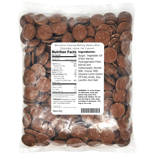Merckens Coating Melting Wafers Milk Chocolate Cocoa Lite, 2 Pound
