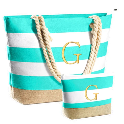 YOOLIFE Christmas Gifts for women - Personalized Birthday Gifts for Mom Friend, Travel Gifts Beach Tote Bag & Makeup Bag
