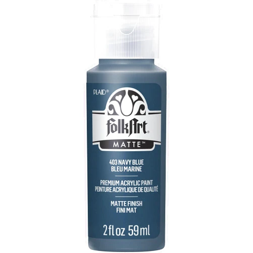 FolkArt Craft, 2 oz, Matte Finish Acrylic Paint in Assorted Colors (2 Ounce), 403 Navy Blue, 2 Fl Oz (Pack of 1)