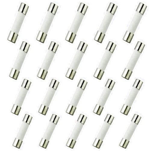 BOJACK T6.3AH250V 5x20mm 6.3A 250V Slow-Blow Ceramic Fuses 6.3 amp 250 Volt 0.2x0.78 Inch Ceramic Tube Time-delay Fuses (Pack of 20 Pcs)