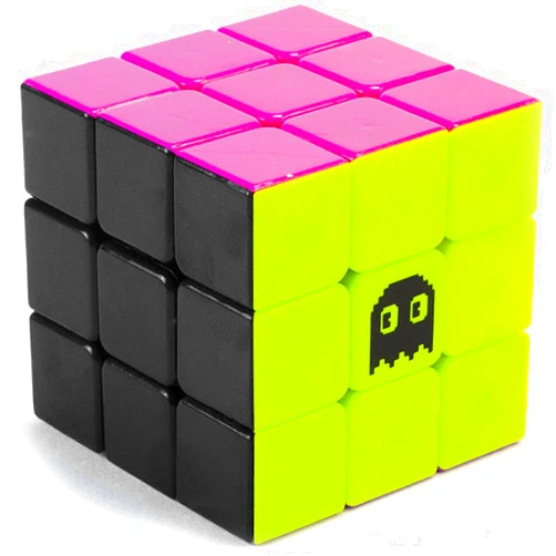 Brybelly 3 x 3 Stickerless Neon 80s Mod Puzzle Cube - Cool Fidget Toy Engineered for Fun & Speed Solving - Game & Desk Gadget for Adults and Families - Party Favor, Stocking Stuffer, & Stress Relief Activity