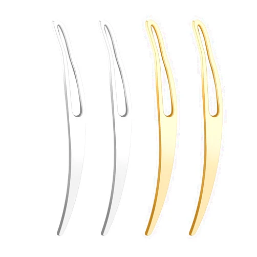 ZEYIYER 4PCS Interlocking Tool for Locs, Sisterlock Retighten Tool Bent-Hook Shape Loc Tools for Interlocking, Easy Hair Loc Needle Tools for Dreads Hair Tightening (Gold, Silver)
