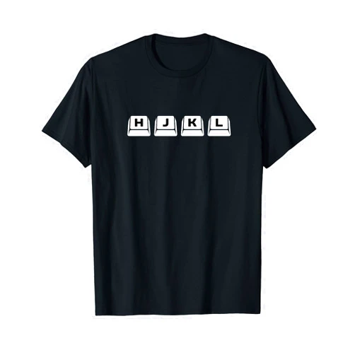 Vi & Vim Coder & Programmer Merch by Geeksta HJKL Computer Keyboard Keys Design for vi & Vim Users T-Shirt