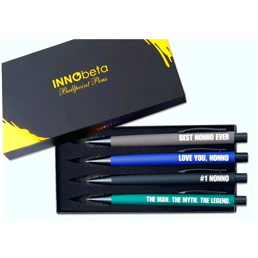 InnoBeta Nonno Gifts, Ballpoint Pen Set of 4, Gift Ideas for Grandpa from Grandkids on Birthday, Christmas, Father's Day, Retirement