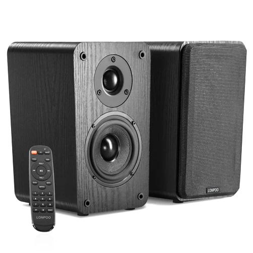 LONPOO Powered Bookshelf Speaker, Active Near Field Monitor with 4
