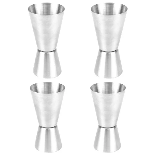 Cocktailor Set of 4 Stainless Steel Double Cocktail Jiggers for Bar, Restaurant or Home Use - 1oz & 2oz