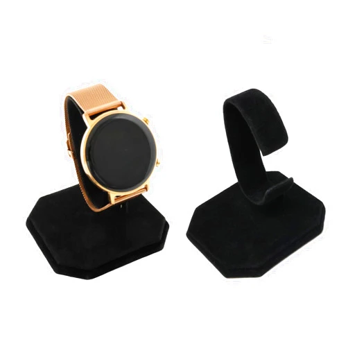 Honbay 2PCS Black Velvet Watch Display Stand C-ring Wrist Watch Display Holder Jewelry Bracelet Watch Display Rack Holder Stand for Home or Store Use