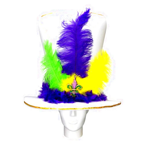 FOAM PARTY HATS: Mardi Gras Lady Hat -Mardi Gras Women Outfit Hat - New Orleans Party Hat - Carnival Costume Hat - Festival Outfit Hat -Mardi Gras Dress Hat