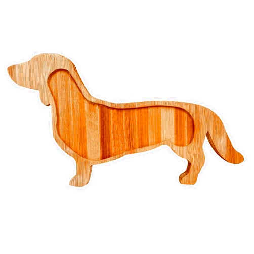 Bantlou Funny Charcuterie Board Dachshund Dog Shape Serving Board Bamboo Cheese Tray Platter Servers 0.8”Ultra-Thick Cheese Board for Parties and Unique Gift