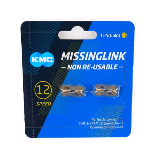 KMC Missing Link 12: for 12 Speed Chain, Silver, Perfectly Connecting KMC, SRAM, Shimano Chains, 2 Pack