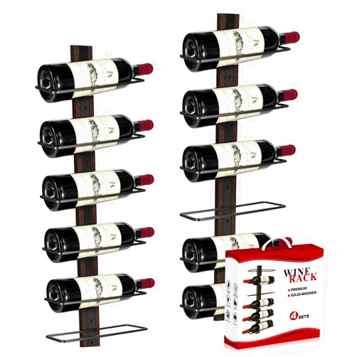 AGJIDSO Wine Rack Wall Mounted, 12 Bottles Vertical Wine Bottle Rack Wall Mounted,Solid Wood Wine Racks for Wall,Wall Hanging Wine Racks for Wine Bottles, Corner Wine Rack Wall Mounted for Kitchen,Bar