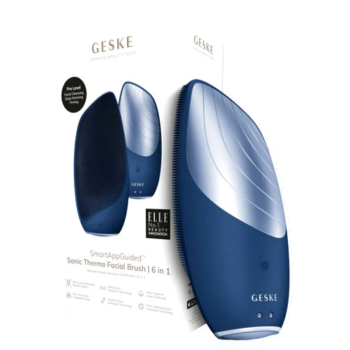 GESKE SmartAppGuided™ Sonic Thermo Facial Brush | 6 in 1 | Skin Cleansing | Cleansing Brush with Thermal Function | Facial Massager | Electric Facial Brush | Facial Cleansing Device