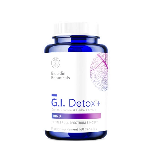 Bio-Botanical Research Biocidin G.I. Detox+ Gentle Binder - Activated Charcoal, Zeolite & Aloe for Digestive Health - Supports The Gut Cleanse Detox Process - May Reduce Bloating & Gas (60 Capsules)