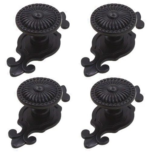 Kelier Antique Cabinet Knobs, [4 Pack] Vintage Retro Mushroom Drawer Knobs with Backplate, Dresser Pull Handles for Kitchen/Cupboard/Wardrobe/Cabinet, Black
