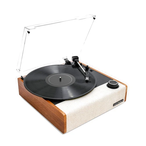 Victrola Eastwood II Record Player, Oak Finish Turntable with Speakers, Bluetooth 5.1 and Vinyl Stream Technology, Vintage Style 3-Speed Vinyl Player, Audio Technica AT-3600LA Cartridge