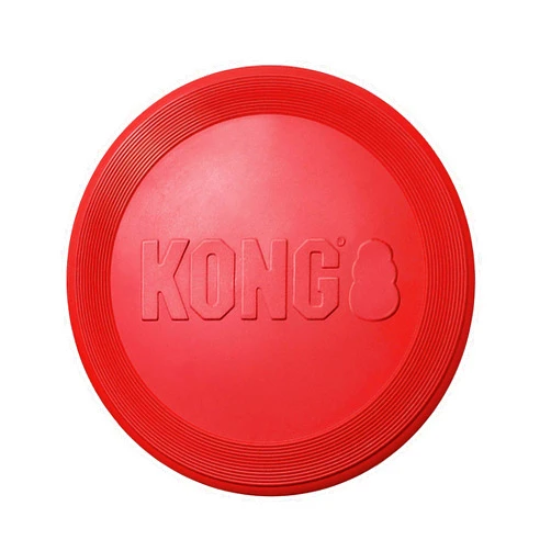 KONG Flyer - Durable Dog Toy for Outdoor Playtime - Natural Rubber Flying Disc, Dog Toy for Fetch - Safer Disc for Healthy Activity - for Medium/Large Dogs