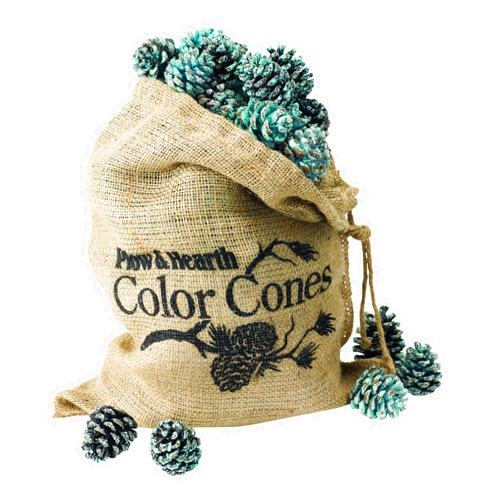 Plow & Hearth Flame Color Changing Pine Cones Fireplace Accessory