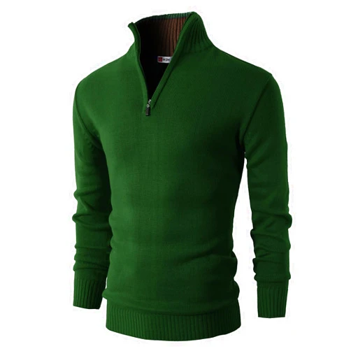 H2H Mens Quarter Zip Pullover Sweater Casual Slim Fit Polo Sweater