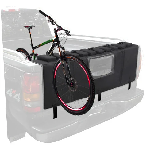 MDSTOP Tailgate Pad for Mountain Bike, Truck Tailgate Bike Pad with Reflective Strips,Tool Pockets, Backup Camera Opening, MTB Tailgate Pad Carries Up to 5 Bikes, E-Bikes, BMX&Road Bikes (Black, L)