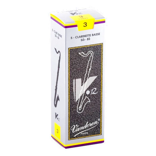 Vandoren CR623 Bass Clarinet V.12 Reeds Strength 3; Box of 5