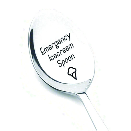 Boston Creative Company Emergency Ice Cream Spoon-Personalised Engraved Spoon-Gift-Present-Quirky Gift-Christmas Gift Idea