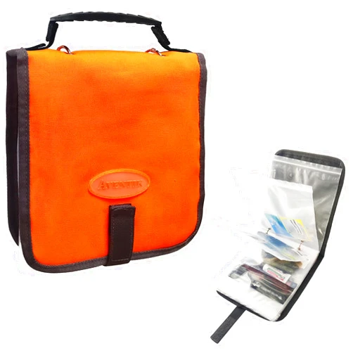 Aventik Fishing Tackle Binder Soft Cover Fishing Bait Organized Storage Rig Bag Soft Bait Binder Saltwater Resistant Fishing Bag 8.5x8.5x1.1inch (Orange)
