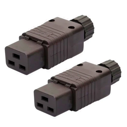 Toptekits (2 Pack) IEC320 C19 Power Plug Socket Adapter, Toptekits IEC 320 C19 Female DIY Rewirable Power Connector Adaptor 250VAC 16A