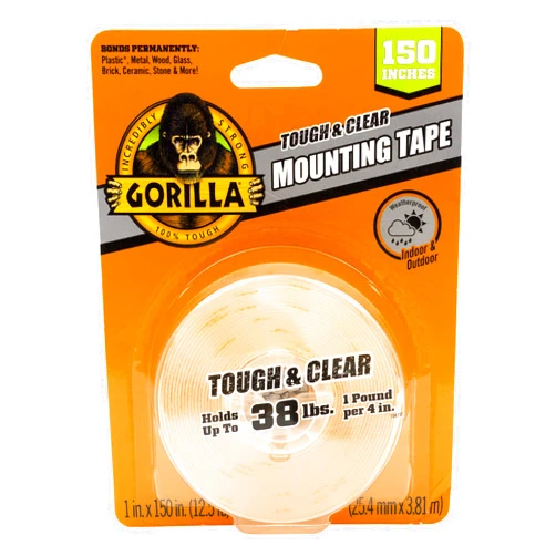 Gorilla Tough & Clear Double Sided Adhesive Mounting Tape, Extra Large, 1