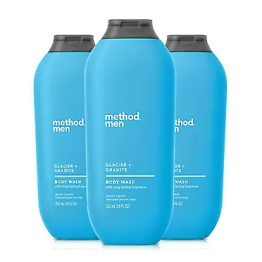 Method Men Body Wash, Glacier + Granite, Paraben and Phthalate Free, 18 FL Oz (Pack of 3) 18 Fl Oz (Pack of 3) Body Wash