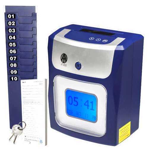 Allied Time USA Calculating AT-4500 Sets up in Minutes - totals Regular and Overtime Hours Worked
