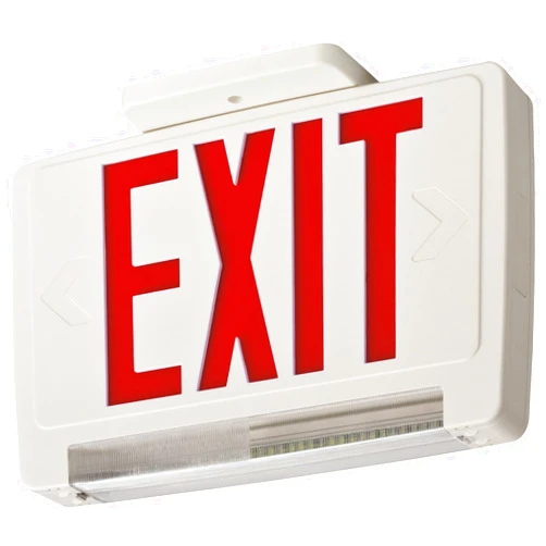 Lithonia Lighting ECBR M6 LED Exit and Emergency Light Bar Combo Fixture with Back Up Battery, 3 Watts, Damp Listed, Red Letters