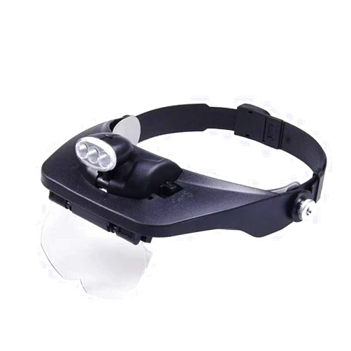 KNOXC Magnifiers, Headband Magnifier with Led Light, Head-Mounted Handsfree Reading Magnifying Glasses, Jeweler,Watch Loupe 4 Replaceable Lenses Gift of Love