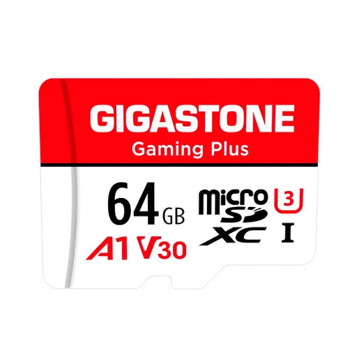 Gigastone 64GB Micro SD Card, Gaming Plus, Nintendo-Switch Compatible, High Speed 90MB/s, 4K UHD Video Recording, Micro SDXC UHS-I A1 V30 U1 Class 10