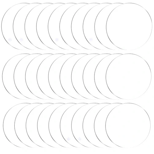 HOODO 30 Pieces Clear Acrylic Round Discs- Acrylic Rounds Transparent Acrylic Circles Blanks for DIY Monthly Milestone Cards, Acrylic Ornaments