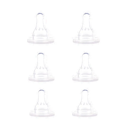 NUK First Essentials Replacement Baby Bottle Nipples, 6 Count (Pack of 1)