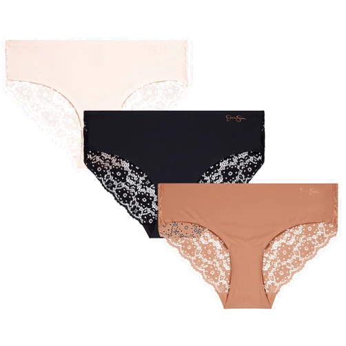 Jessica Simpson Women's Hipster Panties - 3 Pack/6 Pack Sexy Lace Womens Underwear - Seamless Panties for Women (Sizes: S-XL)