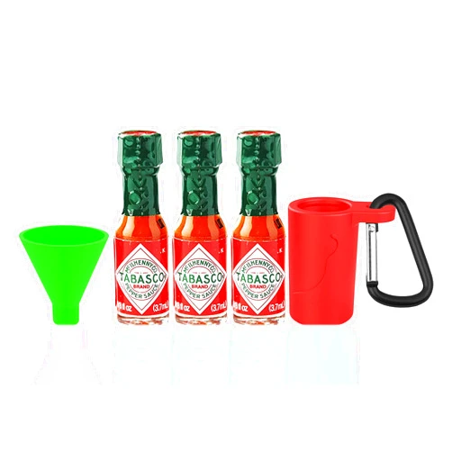 Atlantic Rush Mini Tabasco Hot Sauce Keychain - Includes 3 Mini Hot Sauce Bottles (.35oz) With Travel Hot Sauce Key Chain - Red Tabasco Hot Sauce - Tabasco To Go