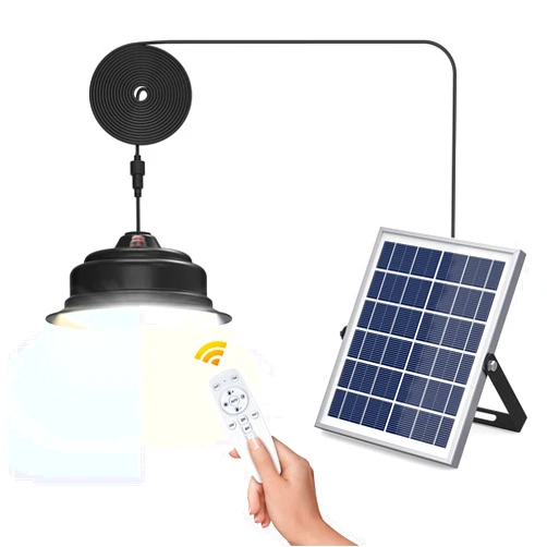 Malitupy Solar Pendant Lights-Indoor/Outdoor, Daytime Dimmable IP65 Waterproof 120LED Solar Shed Light with Remote & ON/Off Switch, Cool/Warm White Barn Light for Porch Balcony Carport Gazebo