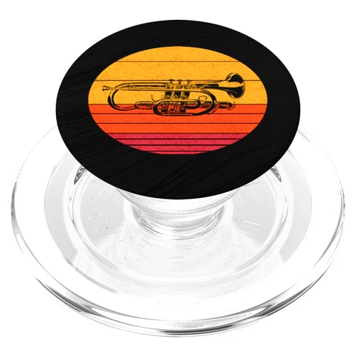 Music Tops & Tees For Men & Women Cornet Sunset Vintage Trumpet Player Gift Jazz Music Band PopSockets PopGrip for MagSafe
