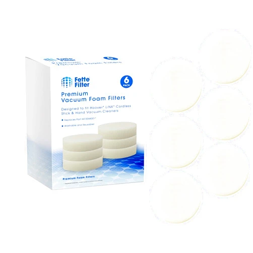 Fette Filter - Vacuum Foam Filter Compatible with Hoover LiNX Cordless Stick and Hand Vacuums. Compare to Part # 410044001. (6-Pack)