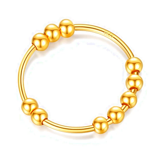 BLBLJERY Fidget Anxiety Ring for Women, 925 Sterling Silver/Gold Spinning Fidget Ring with Bead - Stress Relief Jewelry Ideal Gift, Thumb Rings for Anxiety