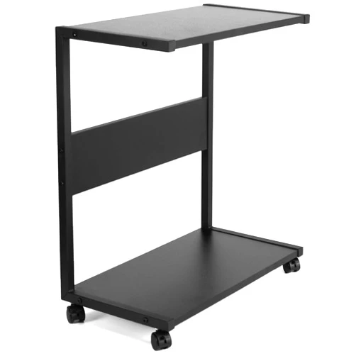 VIVO Mobile PC Cart with Storage, 2-Tier Shelf CPU Holder, Fits Oversized Gaming PC’s, Printers, Gaming Systems, and More, Computer Tower Floor Stand with Wheels, Black, CART-PC03