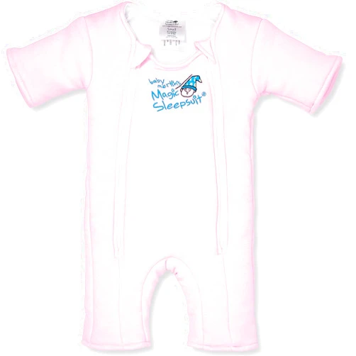 Magic Sleepsuit Baby Merlin's Cotton Baby Swaddle Transition Product - Soft and Breathable Design, Double Zipper for Easy Diaper Changes, Promotes Safe Sleep - Pink - Large 18-21lbs