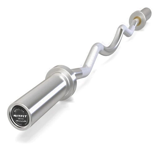 RitFit 2 Inch EZ Curl Bar with Weights, 700LBS Weight Capacity Olympic Curl Barbell for Bicep, Tricep and Weight Lifting Exercises