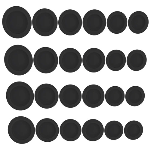 Bremorou 24 Pcs Piggy Bank Stopper Piggy Bank Plug Rubber Plugs for Holes Multi Purpose Round Piggy Bank Plug Packaging Accessories Piggy Bank Hole Plastic Sealing Plug for Coin Bank Money Saving Box (Black)
